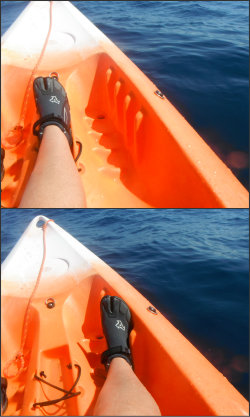 Footrest fitting on Sit On Top Kayak