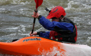 White Water Kayaker in orange boat